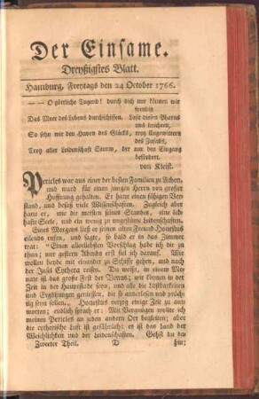Dreyßigstes Blatt
