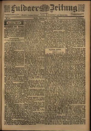 Zweite Ausgabe vom Samstag, den 11. Oktober 1902.