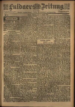 Zweite Ausgabe vom Samstag, den 11. Oktober 1902.