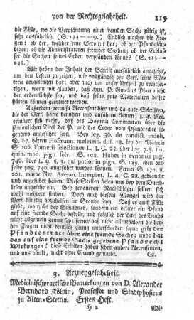 Medicinisch-practische Bemerkungen. H.1.