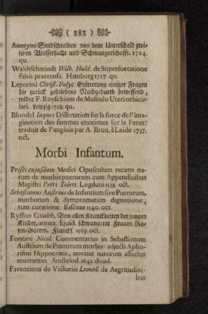 Morbi Infantum.