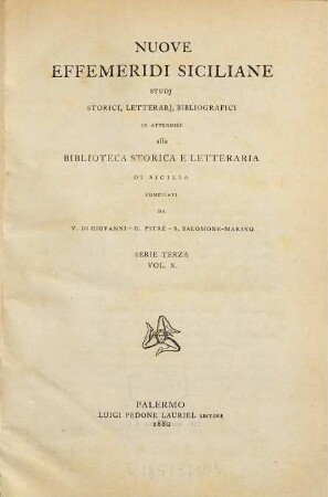 Nuove effemeridi siciliane : studi storici, letterari, bibliografici. 10. 1880