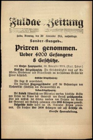 Ausgabe vom Dienstag, den 30. November 1915.