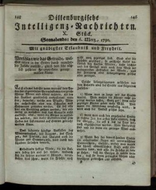 X. Stück. Sonnabends: den 6. Merz, 1790.