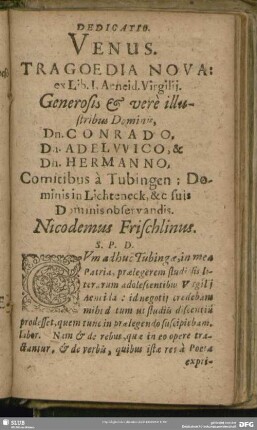 Venus. Tragoedia Nova: ex Lib. I. Aeneid. Virgilij