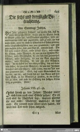 Die sechs und dreyßigste Betrachtung. Am Sonntage Judica