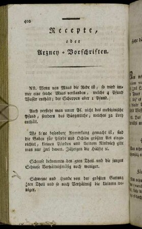Recepte, oder Arzney-Vorschriften.