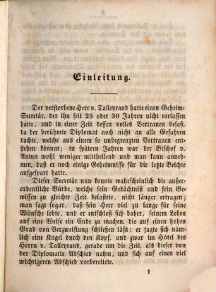 Geheime Memoiren aus dem Leben des Fürsten Metternich, 1