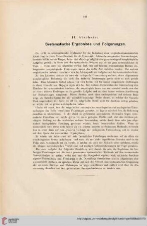 II. Abschnitt: Systematische Ergebnisse und Folgerungen