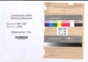 Entnazifizierung Fritz Rademacher , geb. 02.02.1900 (Maler)