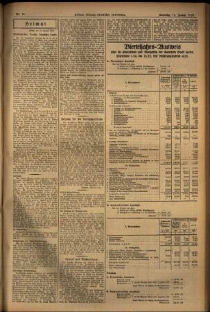 Zweite Ausgabe vom Samstag, den 19. Januar 1929.