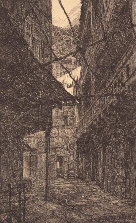 "Das Alte stürzt, es ändern sich die Zeiten" ; Café Mittag ; Gr. Fleischer-Gasse 20