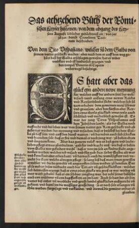 Das achtzehent Buch der Römischen Keyser historien ...
