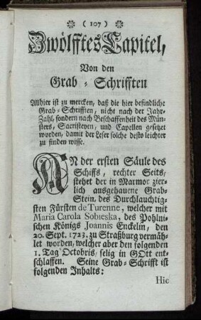 Zwölfftes Capitel, [...].