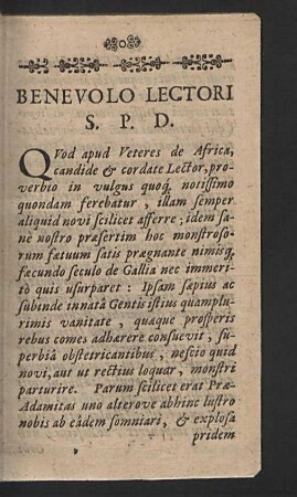 Benevolo lectori S.P.D.