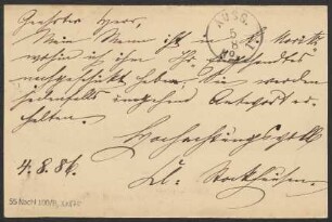 Brief an B. Schott's Söhne : 04.08.1886