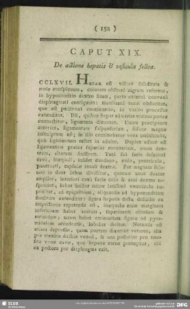 Caput XIX. De actione hepatis & vesicula fellea