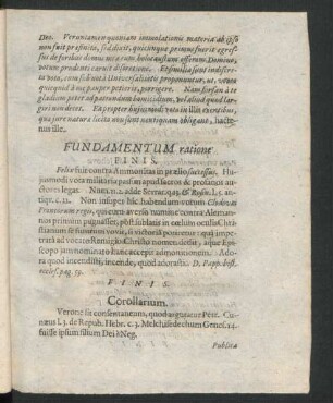 Fundamentum ratione Finis.
