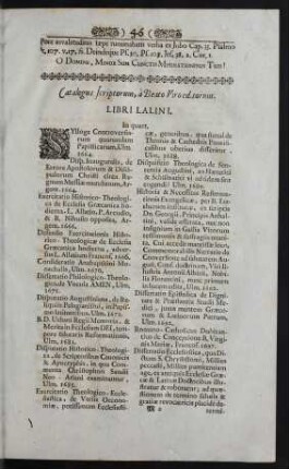 Catalogus scriptorum, a Beato Viro editorum.