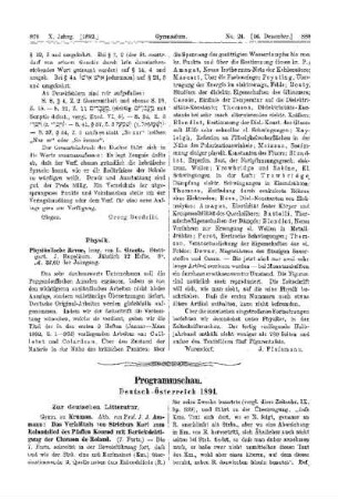 Programmschau : Deutsch-Österreich 1891