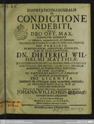 Disputatio de condictione indebiti