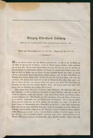1-4, Herzog Eberhard Ludwig