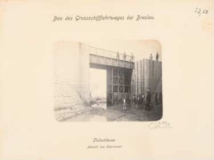Großschiffahrtsweg, Breslau Flutschleuse: Ansicht von Oberwasser