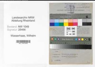 Entnazifizierung Wilhelm Wasserhaas , geb. 07.06.1900 (Baukaufmann)
