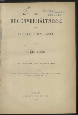 Die Regenverhältnisse der Iberischen Halbinsel