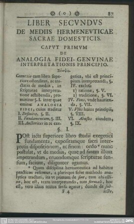 Liber Secundus De Mediis Hermeneuticae Sacrae Domesticis