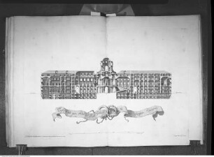 Dichiarazione dei disegni del Reale Palazzo di Caserta ..., Tav. VIII: Schnitt durch den Quertrakt