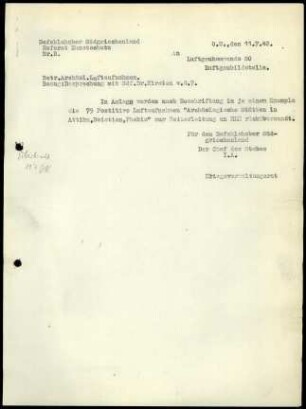 Betr. Archäologische Luftaufnahmen; Bezug: Besprechung mit Sdf. Dr. Kirsten v. 8.7.