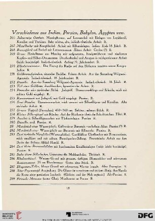 Verschiedenes aus Indien, Persien, Babylon, Ägypten usw. (Nr. 266-308)