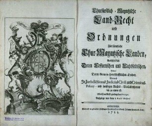 Kurfürstlich-Mainzisches Landrecht für sämtliche Kurmainzische Lande