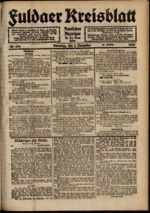 Ausgabe vom Dienstag, den 04. November 1919.
