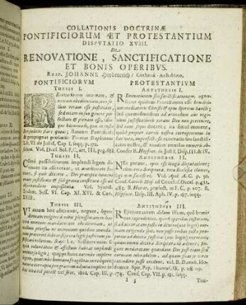 Disputatio XVIII. De Renovatione, Sanctificatione Et Bonis Operibus. Resp. Johanne Heydenreich/ Cothena-Anhaltino.