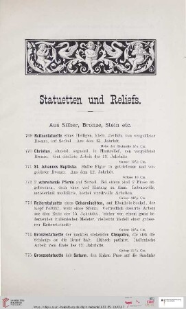 Statuetten und Reliefs (Nr. 769-1061)