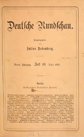 Deutsche Rundschau. 16 = Jg. 4. 1878