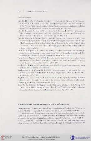 3. Radiometrische Altersbestimmung von Wasser und Sedimenten