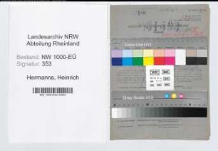 Entnazifizierung Heinrich Hermanns, geb. 15.06.1898 (Kaufm.Angest.)