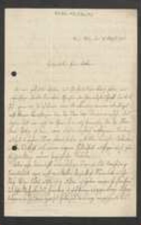 Brief von Georg Fischer an Unbekannt