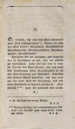 Briefe zur Beförderung der Humanität, 3. Sammlung