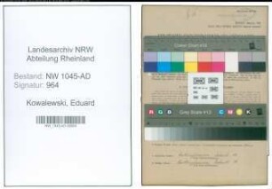 Entnazifizierung Eduard Kowalewski , geb. 16.12.1886 (Hausmeister)