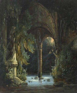 Kirchenruine in Wald und Sumpf