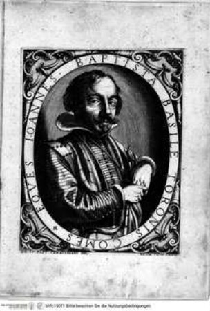 Bildnis des G.B. Basile (aus G. B. Basile, Teagene, Roma 1637)