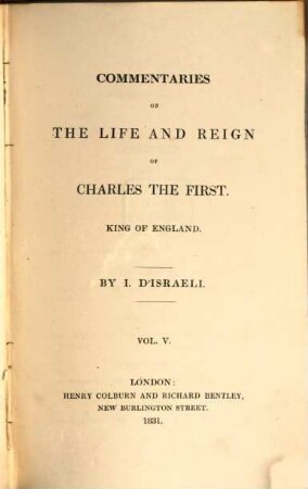 Commentaries on the life and reign of Charles the First, King of England. 5