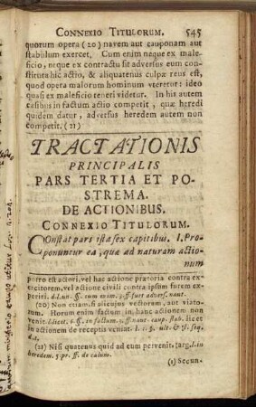 Tractationis Principalis Pars Tertia Et Postrema. De Actionibus.