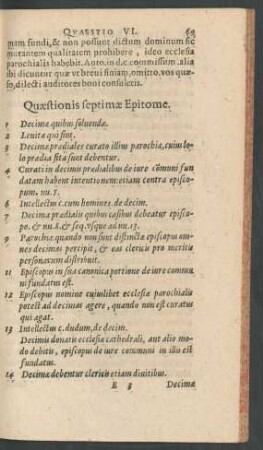 Quaestionis septimae Epitome.
