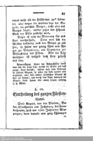 §. 12. Eintheilung des ganzen Fürstenthums.