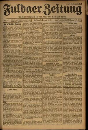 Ausgabe vom Freitag, den 09. Februar 1923.